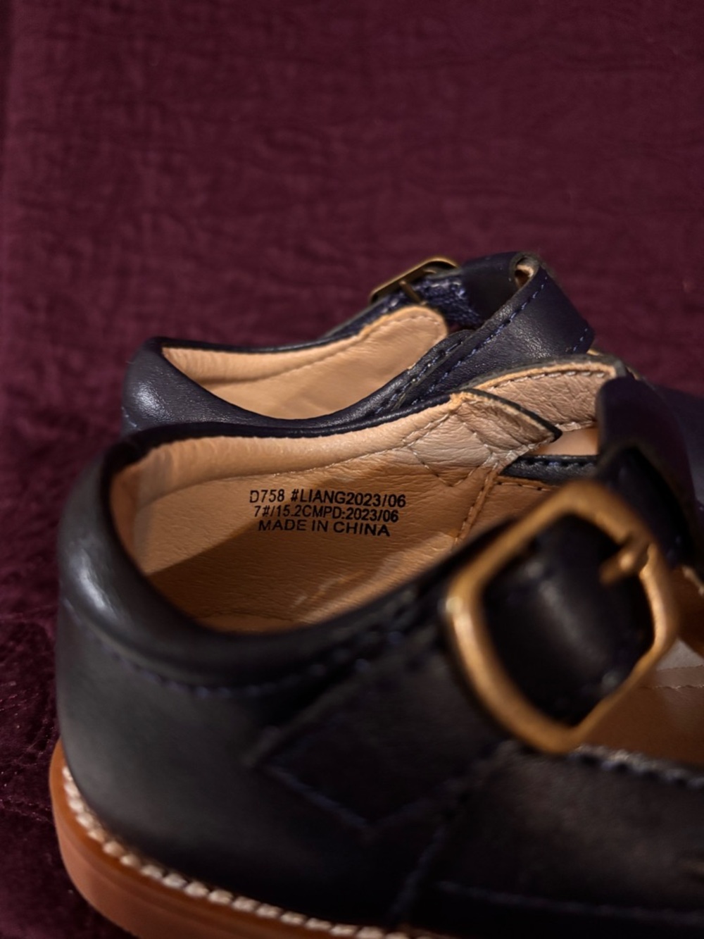 Kids Navy T-Strap Mary Jane Shoes - Picture 6 of 7